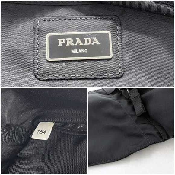 Prada Body Bag Black Tessuto 2VL132 Belt Nylon PRADA Triangle Plate Waist Pou... - Picture 10 of 10